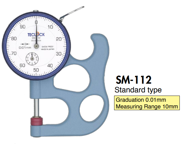 Đồng hồ đo độ dày Teclock SM-112, Dial Thickness Gauge